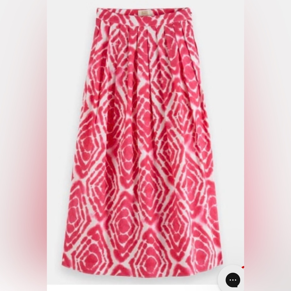 Scotch & Soda Womens Tie Dyed Printed Midi Skirt